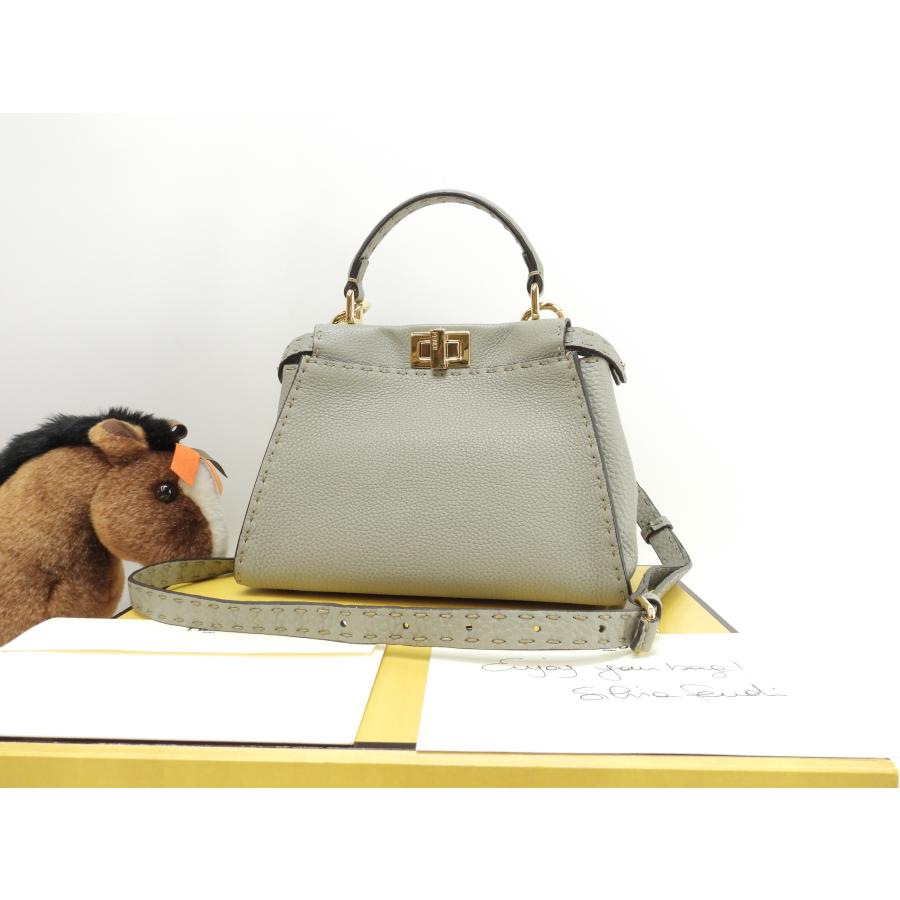 PEEKABOO フェンディ ピーカブーミニ 銀座限定 セレリアレザー灰 