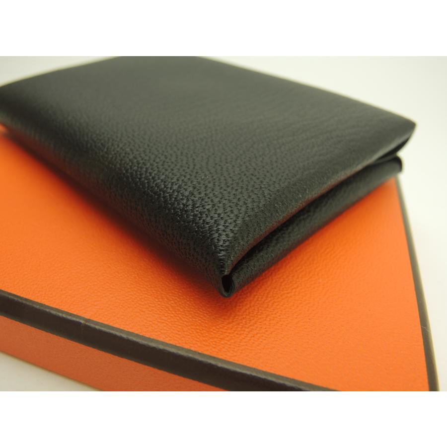HERMES（エルメス） カルヴィデュオ シェーブルレザー 黒 コンパクト