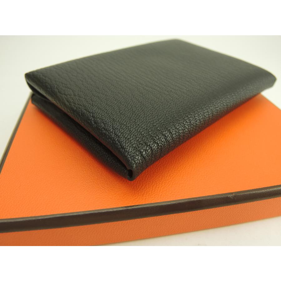 HERMES（エルメス） カルヴィデュオ シェーブルレザー 黒 コンパクト
