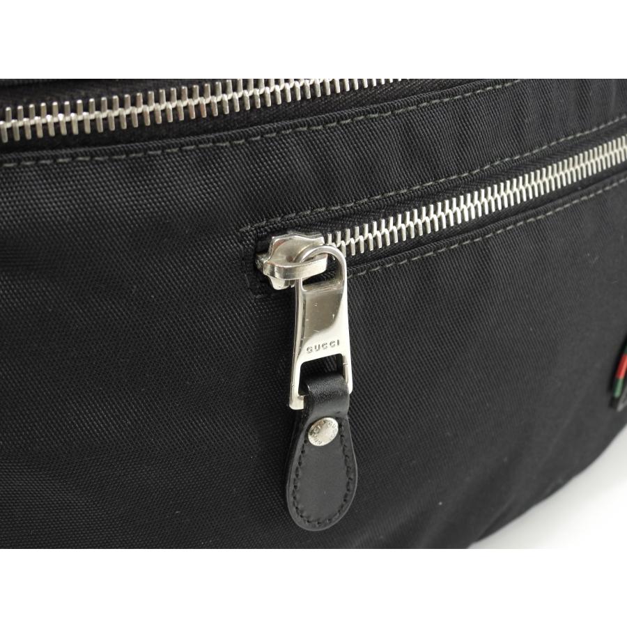 GUCCI グッチ ボディバッグ大 ウェブ ナイロン黒 クロスボディ