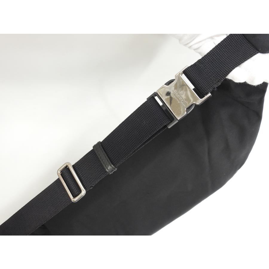GUCCI グッチ ボディバッグ大 ウェブ ナイロン黒 クロスボディ