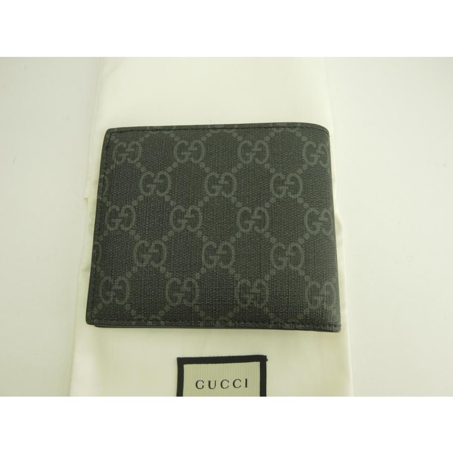 Ophidia グッチ 2折財布 ウルフ GG黒 メンズ コンパクトウォレット 美