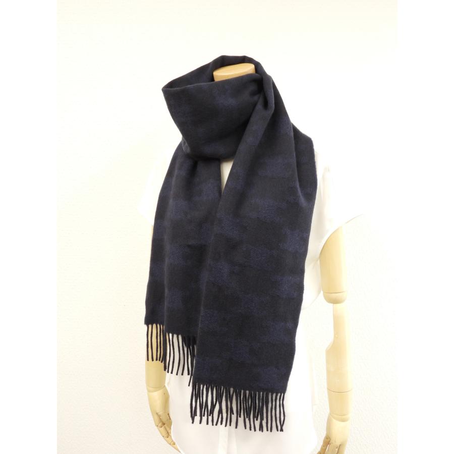 CELINE（セリーヌ） マフラー トリオンフ黒 カシミア100%紺 ネック
