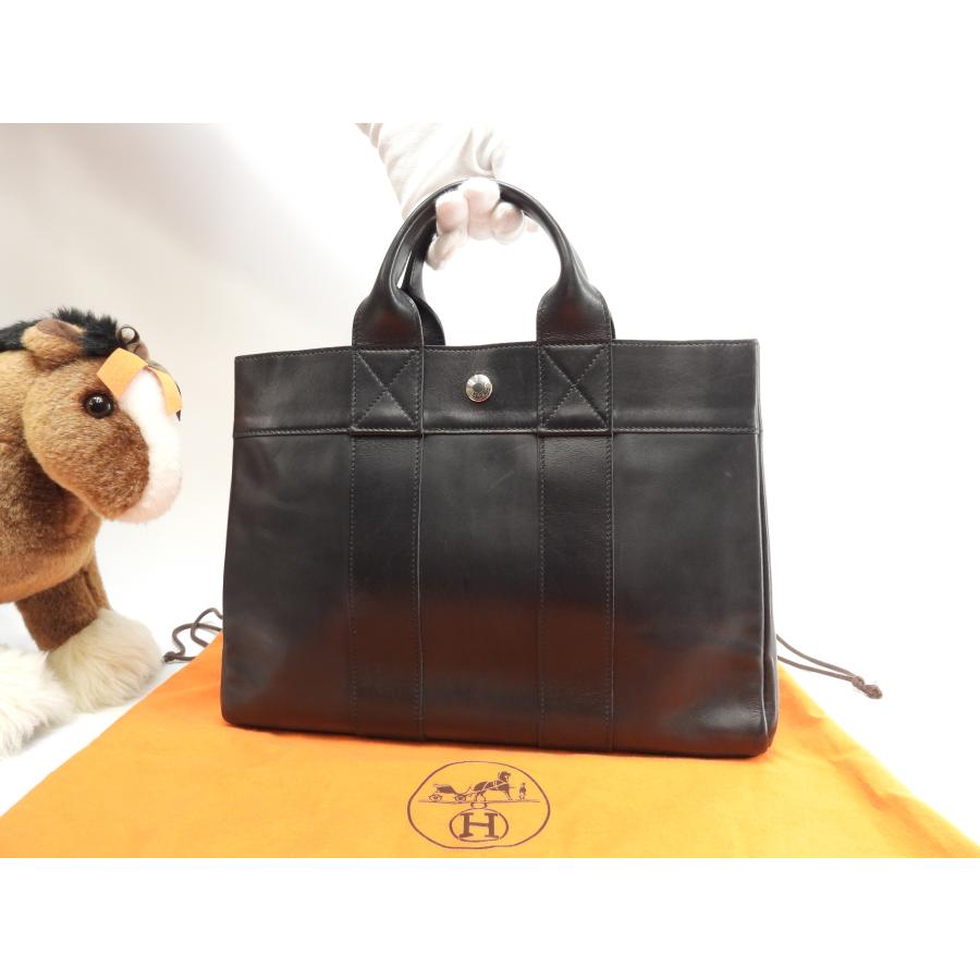 フールトゥ エルメス トートPM カーフレザー黒 ハンドバッグ トート