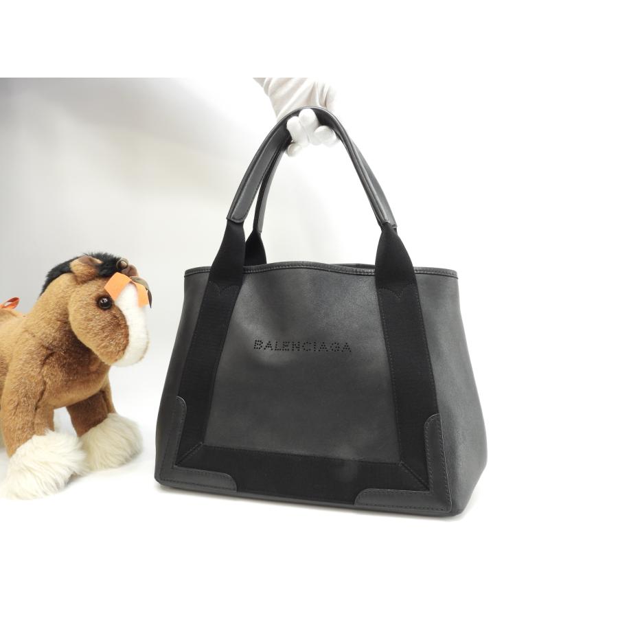 NAVY（BALENCIAGA） バレンシアガ ネイビーカバS フルレザー 黒