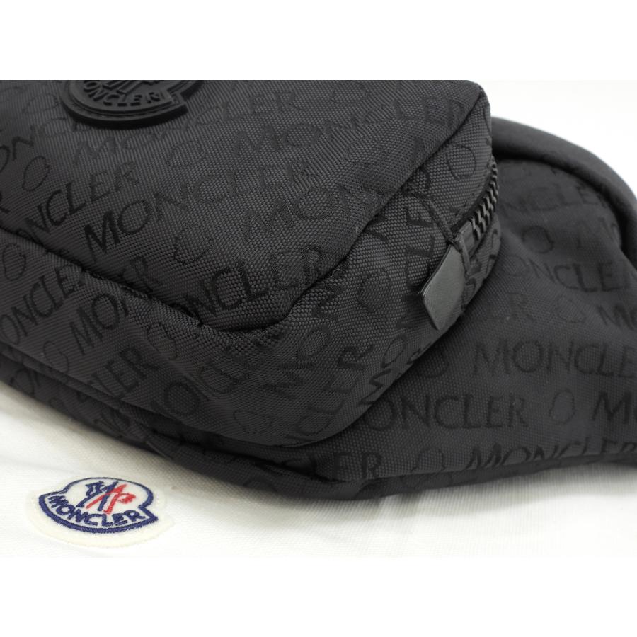 MONCLER（モンクレール） ボディバッグ 総ロゴ柄 ナイロン黒 ウエスト