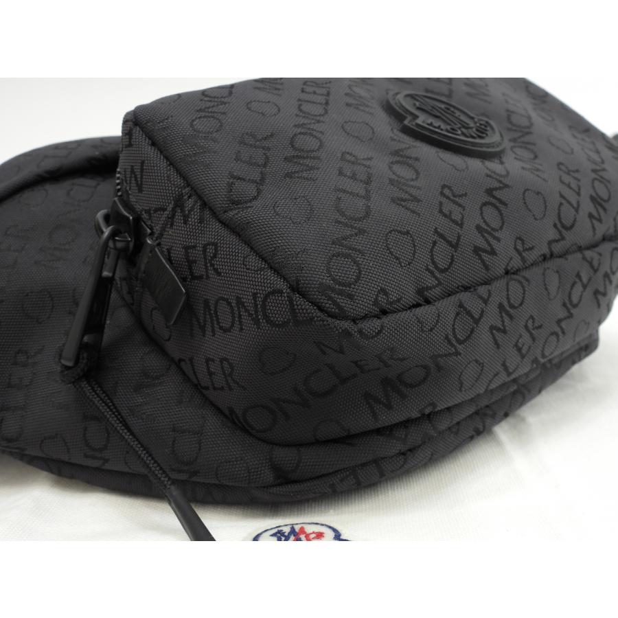 MONCLER（モンクレール） ボディバッグ 総ロゴ柄 ナイロン黒 ウエスト