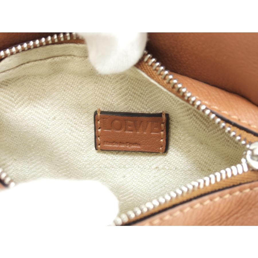 Puzzle（LOEWE） ロエベ パズルバッグ ナノ レザー茶 ミニポシェット