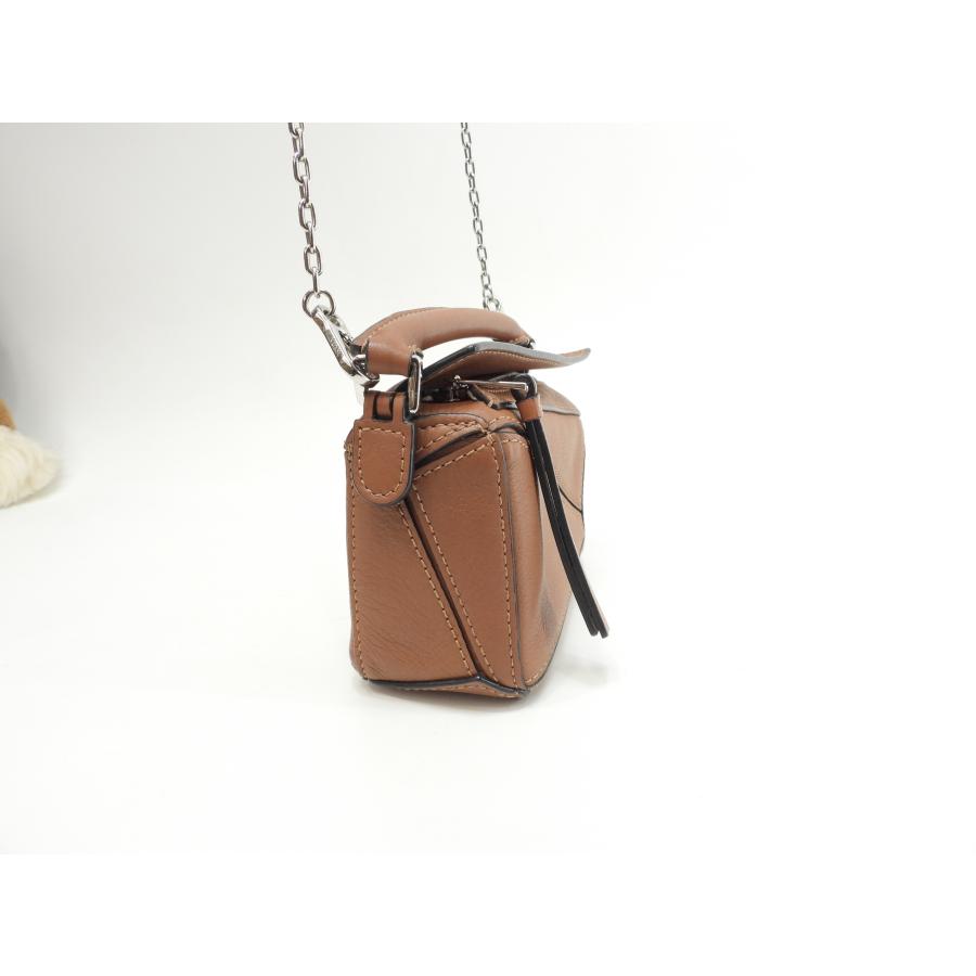 Puzzle（LOEWE） ロエベ パズルバッグ ナノ レザー茶 ミニポシェット