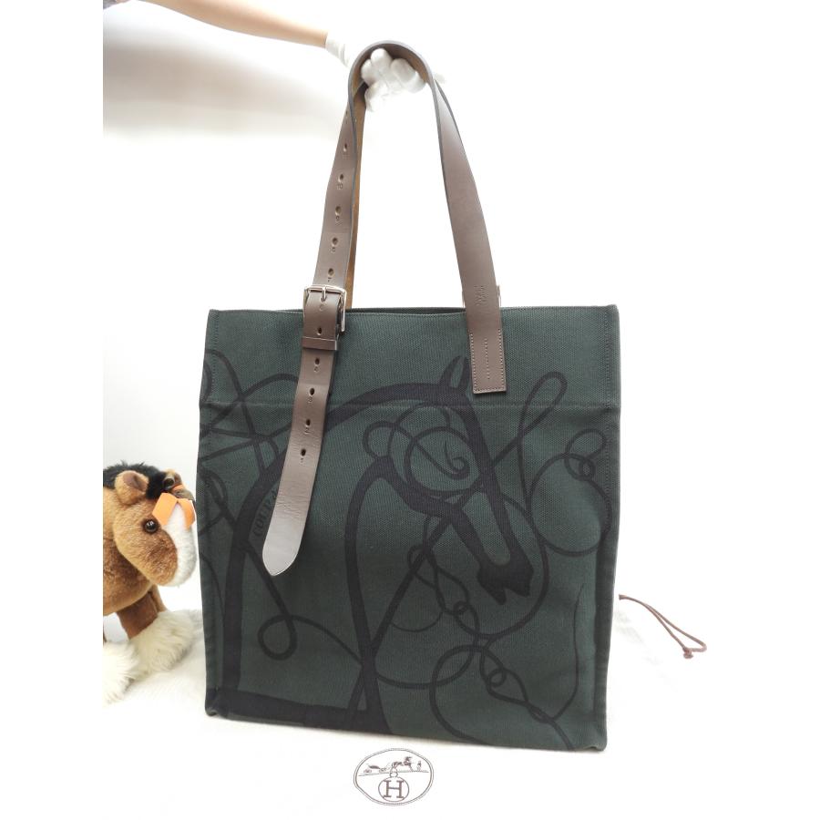 HERMES（エルメス） エトリヴィエール スティープル 緑コットンデニム