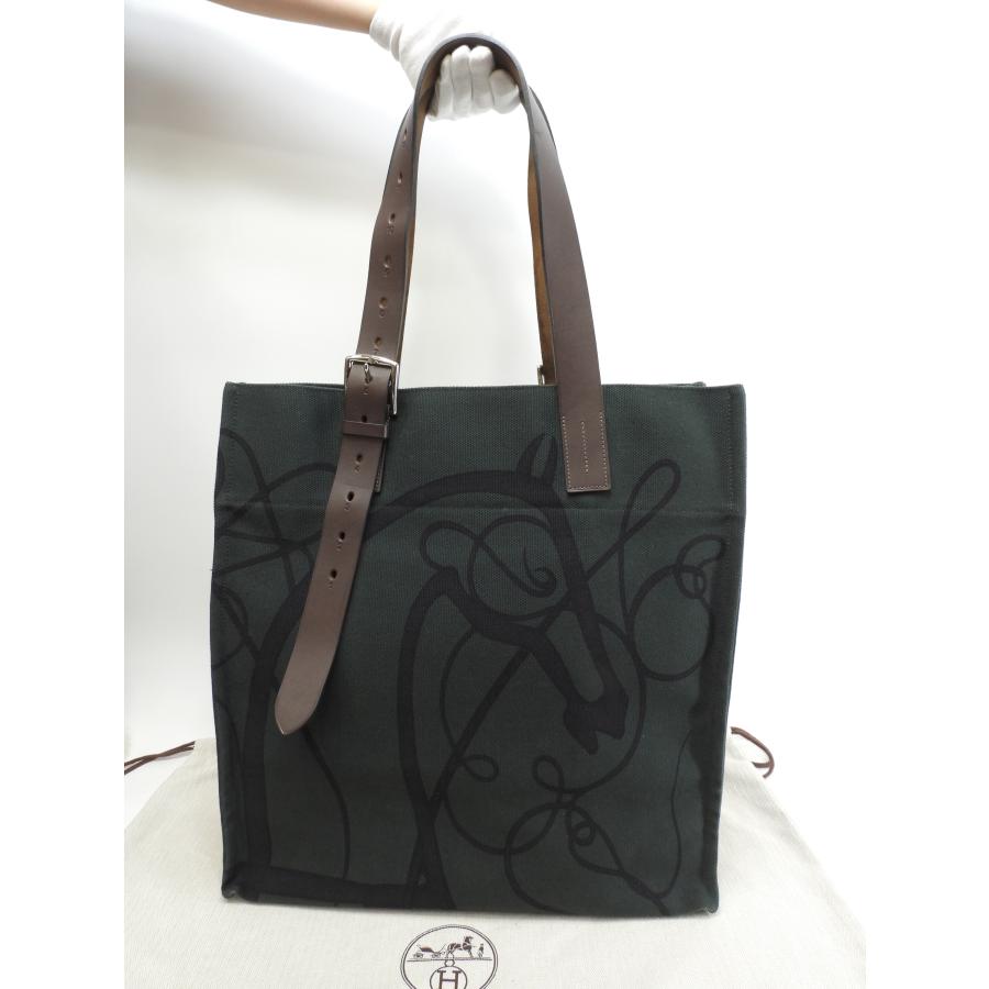 HERMES（エルメス） エトリヴィエール スティープル 緑コットンデニム