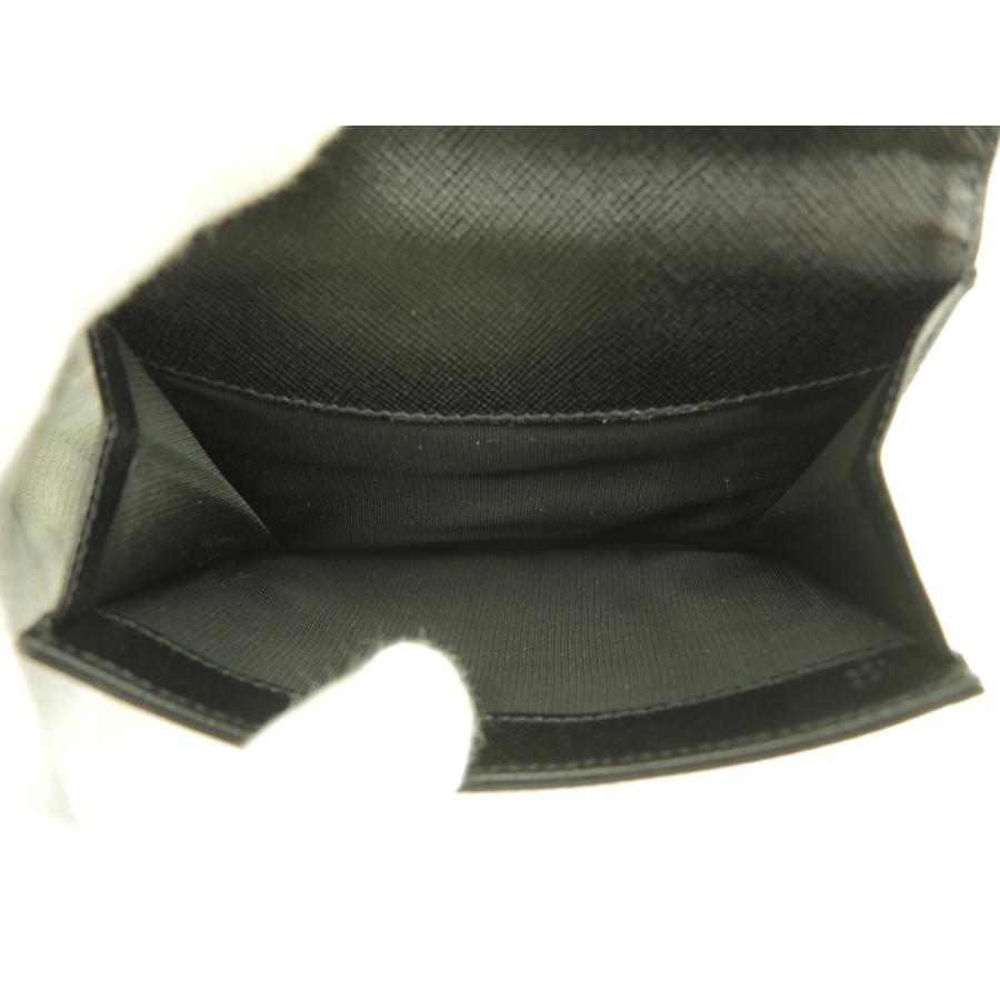 PRADA（プラダ） コンパクトウォレット ナイロン/サフィアーノ 黒 W