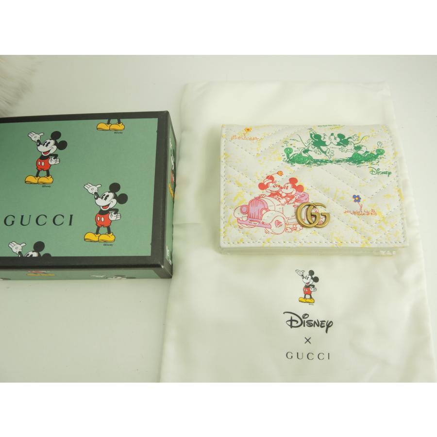 GUCCI（グッチ） 2折財布 ミッキーマウス レザー白 ディズニーコラボ