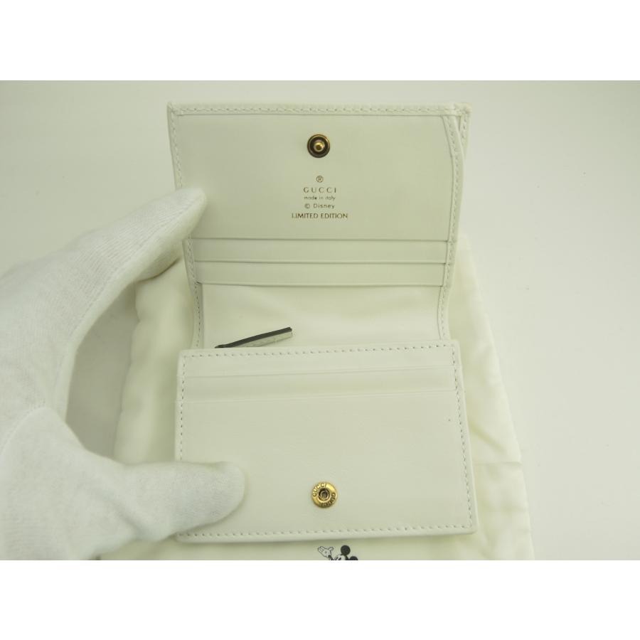 GUCCI（グッチ） 2折財布 ミッキーマウス レザー白 ディズニーコラボ