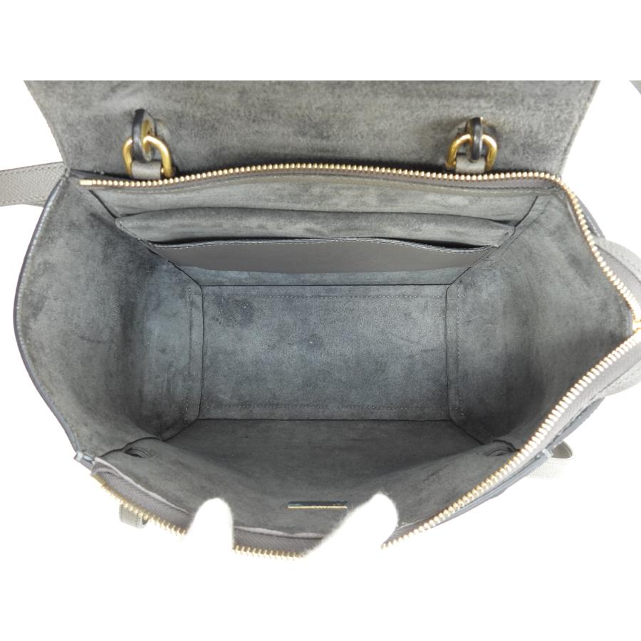 CELINE（セリーヌ） ベルトバッグマイクロ レザー 灰 ポシェット