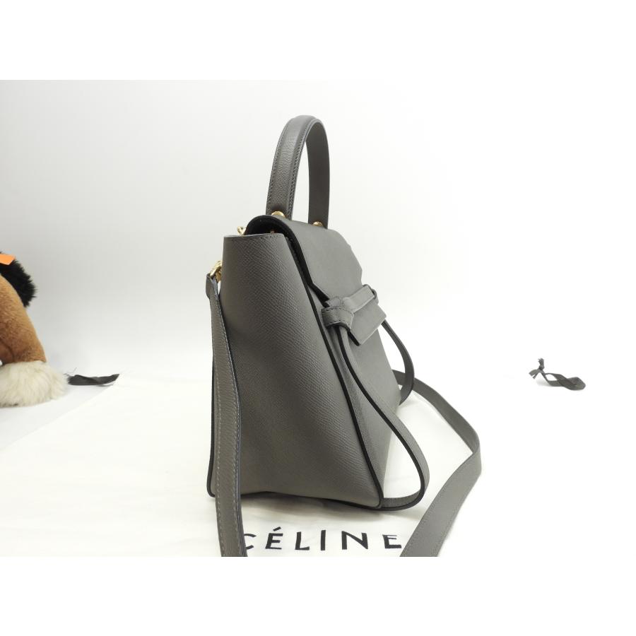 CELINE（セリーヌ） ベルトバッグマイクロ レザー 灰 ポシェット