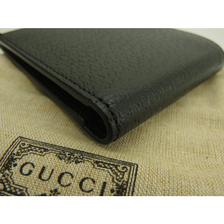 まるこGUCCI ブラック 二つ折り財布 GUCCI（グッチ） 2折財布 蜂 レザー黒 コンパクトウォレット コイン