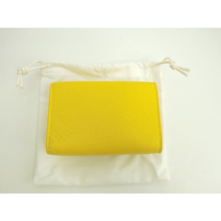 PAPIER（BALENCIAGA） バレンシアガ ミニウォレット ペーパー レザー黄