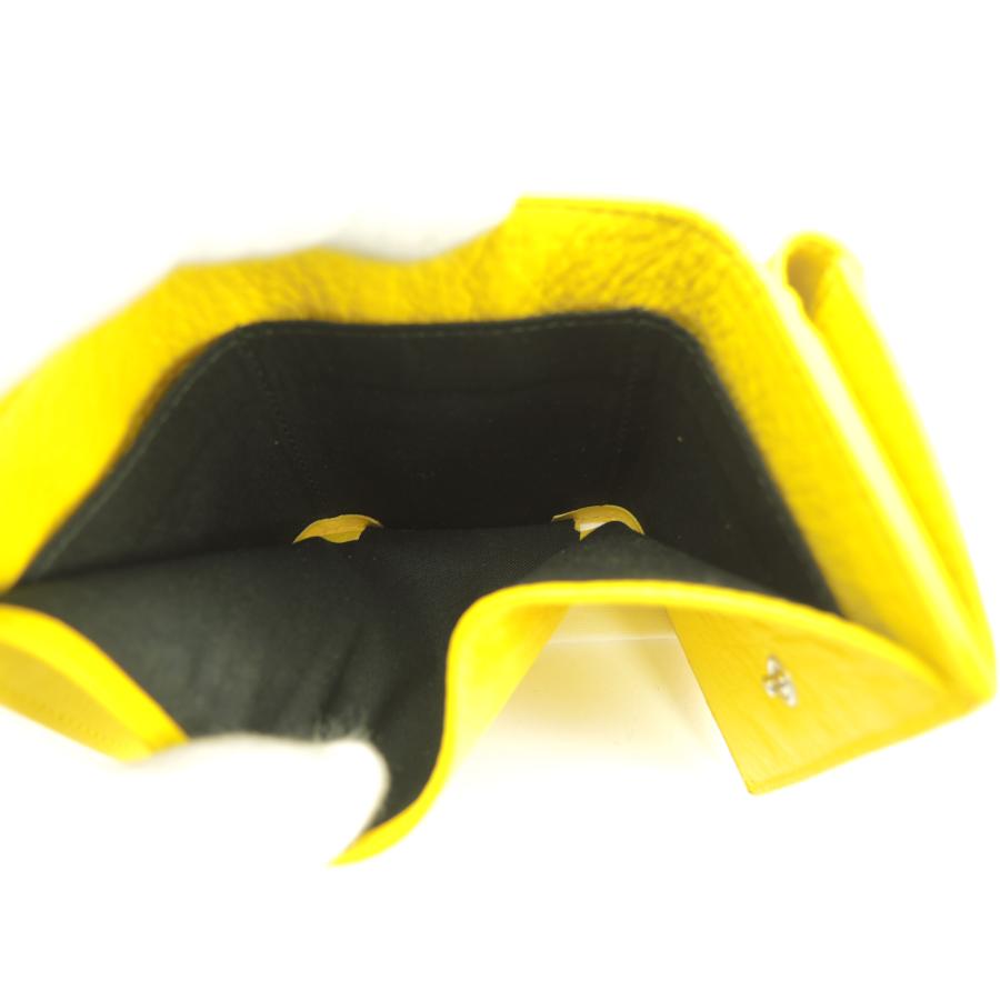 PAPIER（BALENCIAGA） バレンシアガ ミニウォレット ペーパー レザー黄