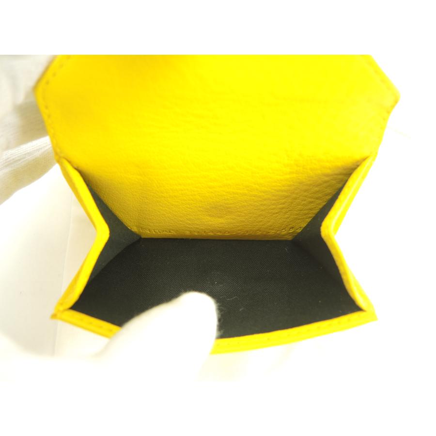 PAPIER（BALENCIAGA） バレンシアガ ミニウォレット ペーパー レザー黄