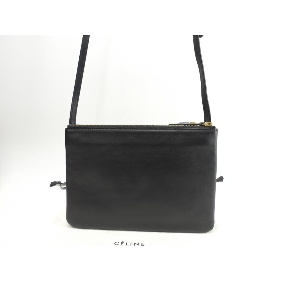 TRIO（CELINE） セリーヌ トリオラージ スムースレザー黒 クロス
