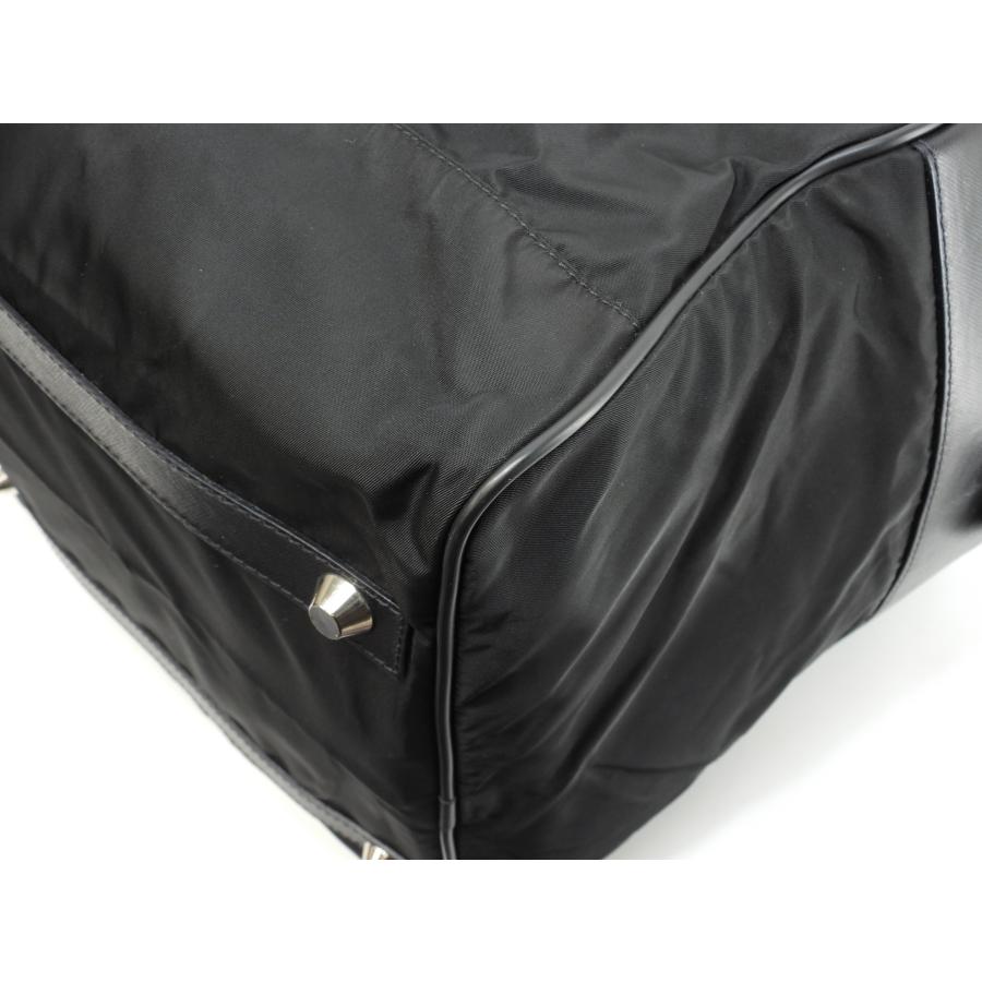 PRADA（プラダ） s付ボストンバッグ大 三角プレート ナイロン革黒