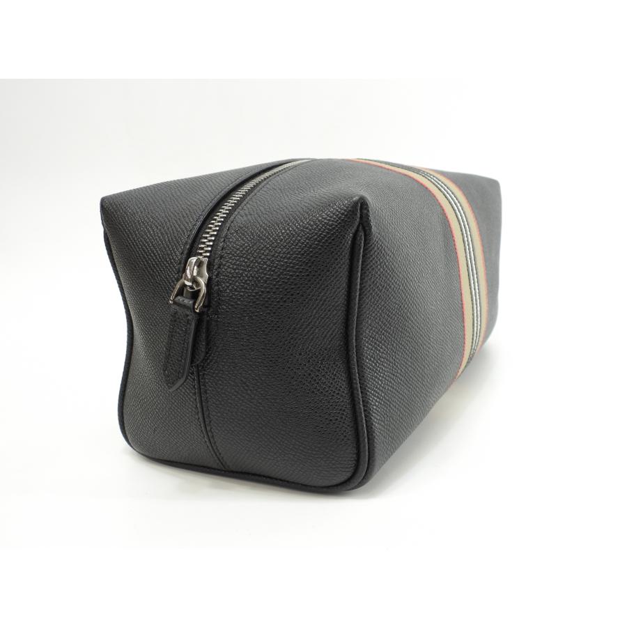 BURBERRY（バーバリー） セカンドバッグ ストライプ レザー黒 クラッチ 