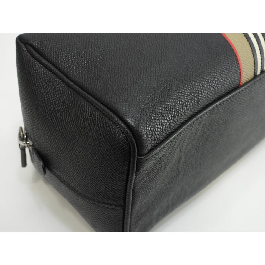 BURBERRY（バーバリー） セカンドバッグ ストライプ レザー黒 クラッチ 