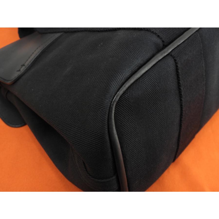 HERMES（エルメス） ヴァルパライソPM コットン/レザー 黒 トート 