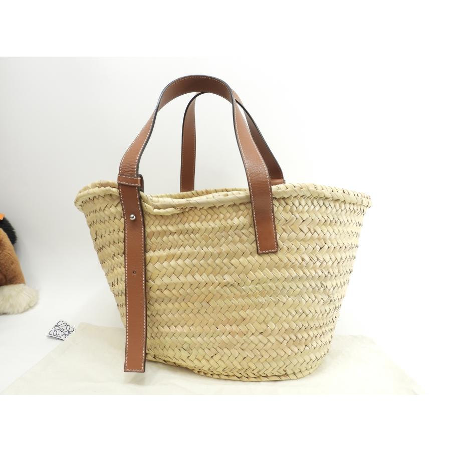 【美品】LOEWE ロエベ　バスケットバッグ　スモール　ナチュラル/タン Basket（LOEWE） ロエベ バスケット カゴバッグ中 ナチュラル/タン