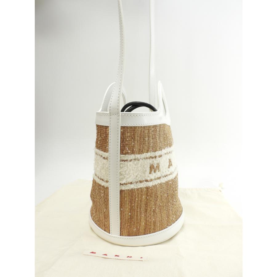 新品 MARNI トートバッグスモール かごバッグ 白 MARNI（マルニ） カゴバッグ トロピカルバスケットスモール ストロー