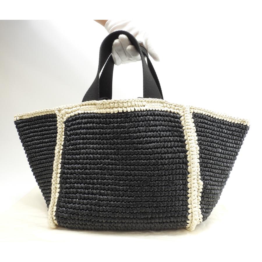 MARNI（マルニ） 2wayトートバッグ カゴバッグ レーヨン黒ベージュ 