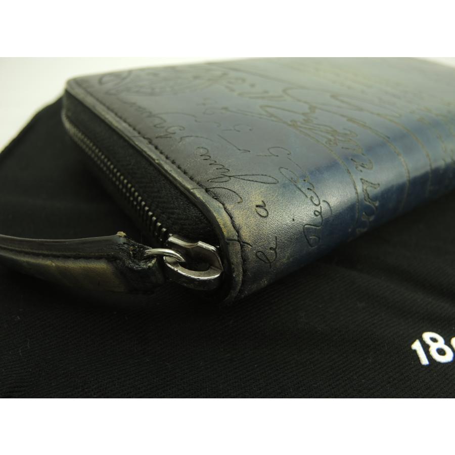 Berluti（ベルルッティ） イタウバ カリグラフィ レザー青 ジップ長