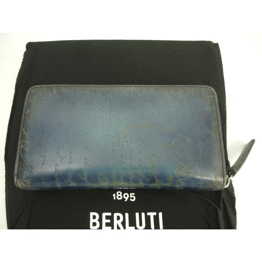 Berluti（ベルルッティ） イタウバ カリグラフィ レザー青 ジップ長