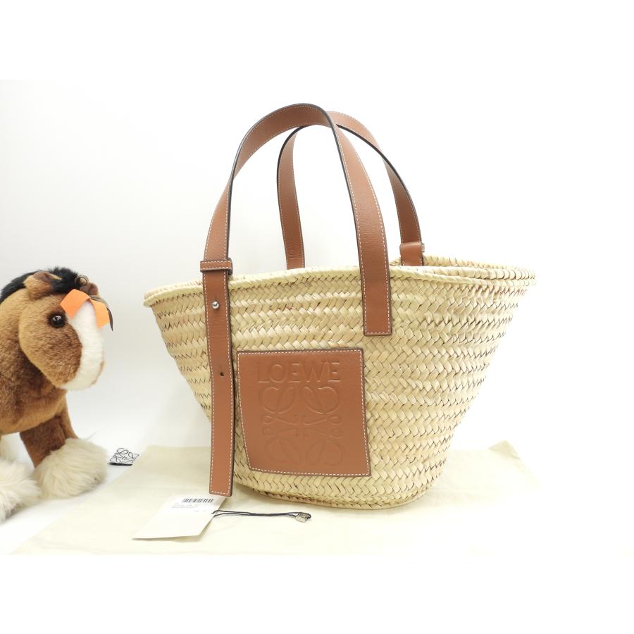 Basket（LOEWE） ロエベ バスケット カゴバッグ中 ナチュラル/タン