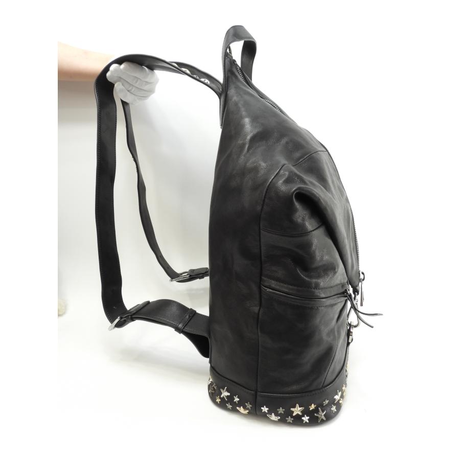 【極美品】ジミーチュウ フィッツロイ バックパック レザー スタースタッズ 黒 FITZROY ジミーチュウ フィッツロイ 星スタッズ レザー黒 バックパック