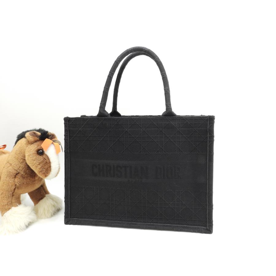 Christian Dior カナージュ トートバッグ 黒 カナージュライン クリスチャンディオール ブックトートM カナージュ
