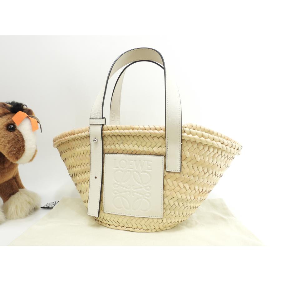 LOEWE かごバッグ スモール 白 正規品 保存袋あり Basket（LOEWE） ロエベ バスケットスモール カゴバッグ ナチュラル白
