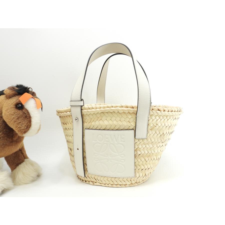 Basket（LOEWE） ロエベ バスケットスモール カゴバッグ ナチュラル白