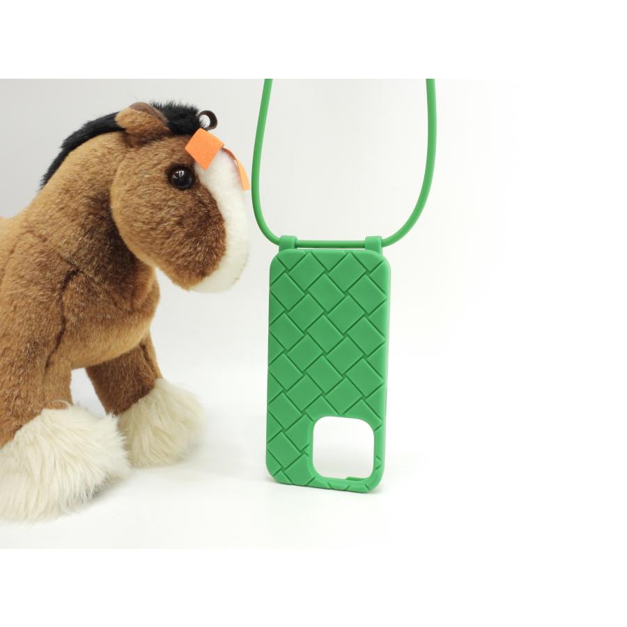 BOTTEGA ボッテガ イントレチャートiPhone14proケース 緑 BOTTEGA VENETA（ボッテガ・ヴェネタ） s付iphone14Proケース 中