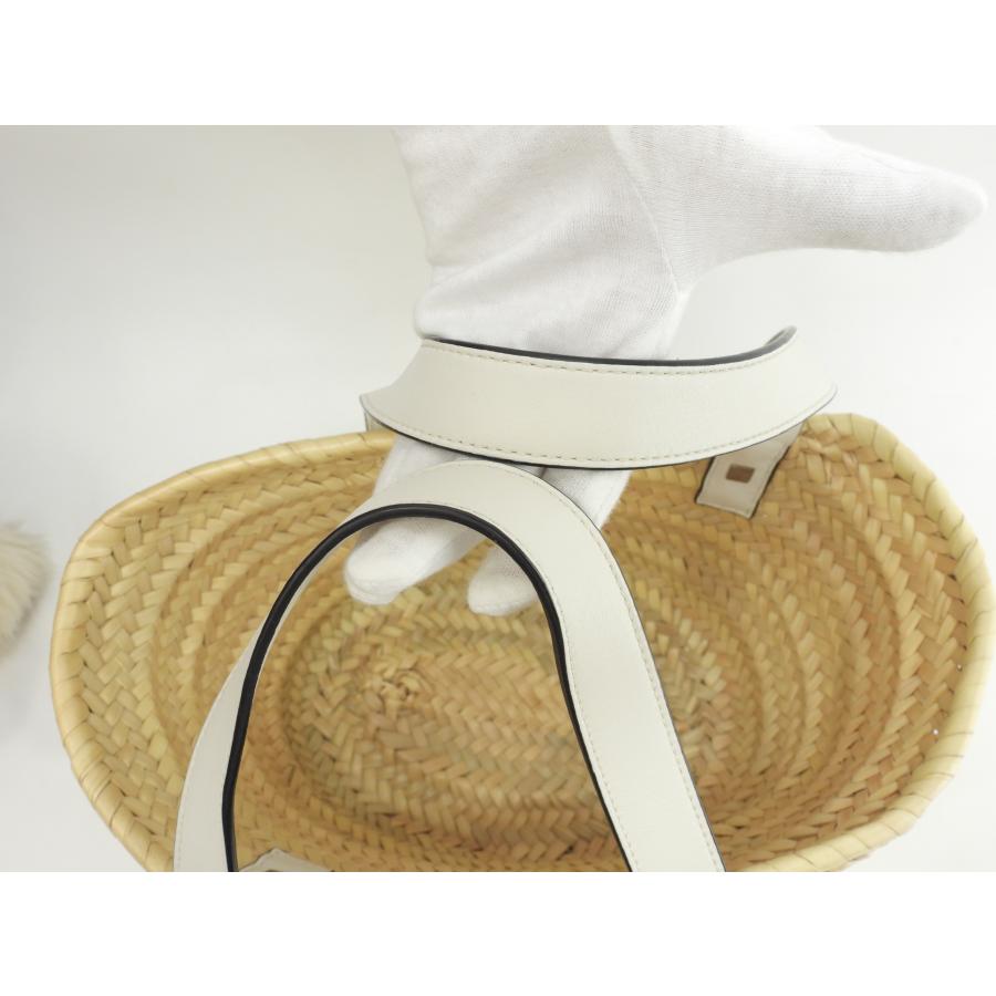 Basket（LOEWE） ロエベ バスケットスモール カゴバッグ ナチュラル白