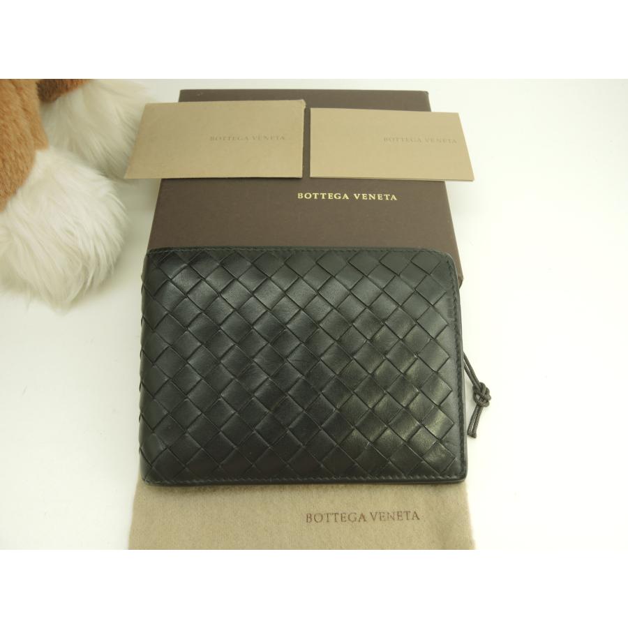 BOTTEGA VENETAボッテガ　二つ折り財布 イントレチャート ブラック BOTTEGA VENETA（ボッテガ・ヴェネタ） 2折財布 イントレチャート