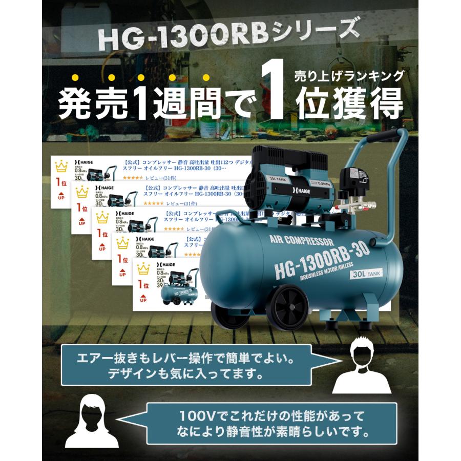 HAIGE ハイガー公式 最新モデル コンプレッサー 39L 静音 高吐出 HAIGE ハイガー公式 最新モデル コンプレッサー 39L 静音 高吐出