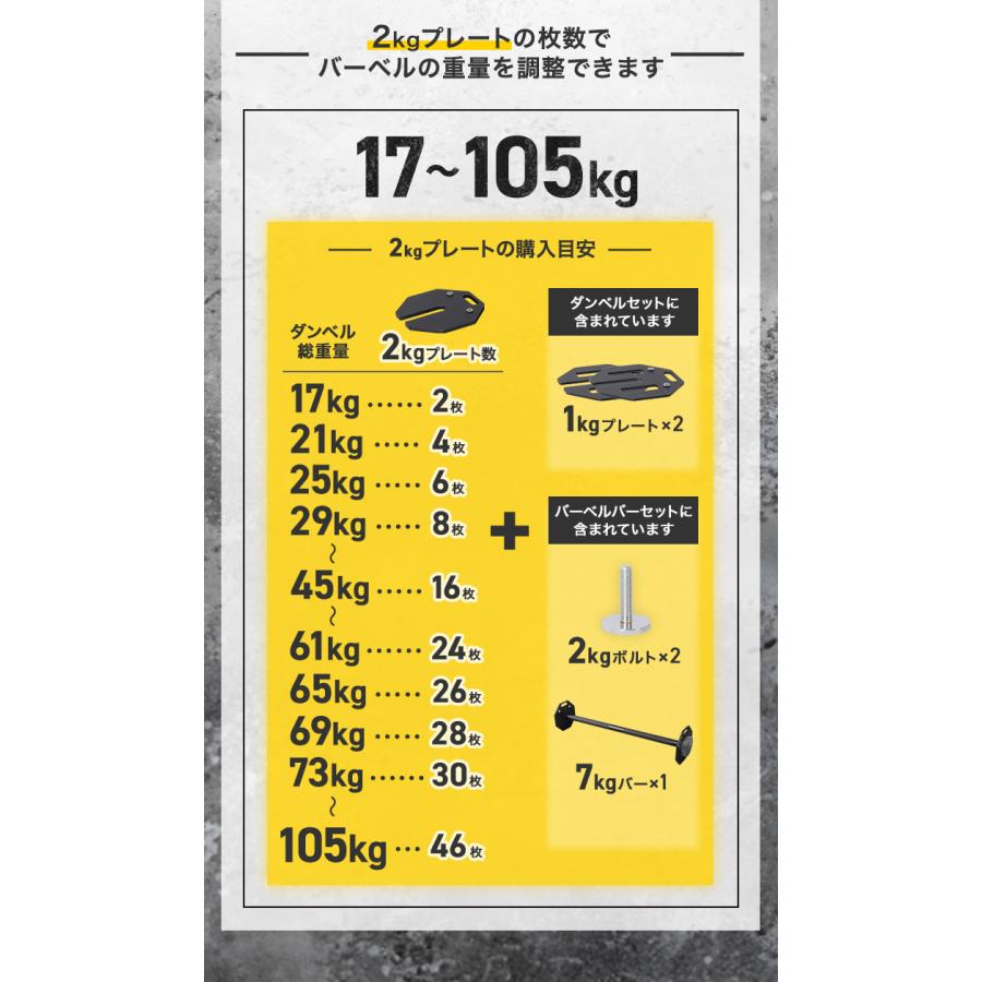 HAIGE（ハイガー） バーベルバーセット ダンベル用 ボルトL（2kg）×2