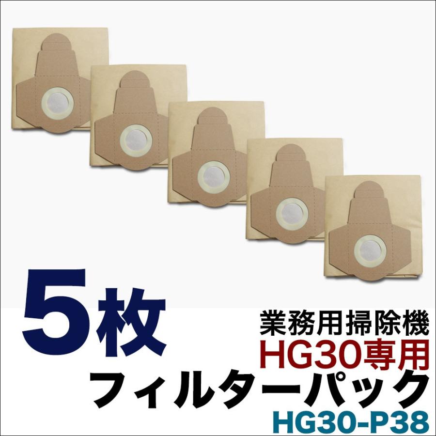 業務用掃除機 HG30専用 フィルターパック 5枚組 HG30-P38｜haige