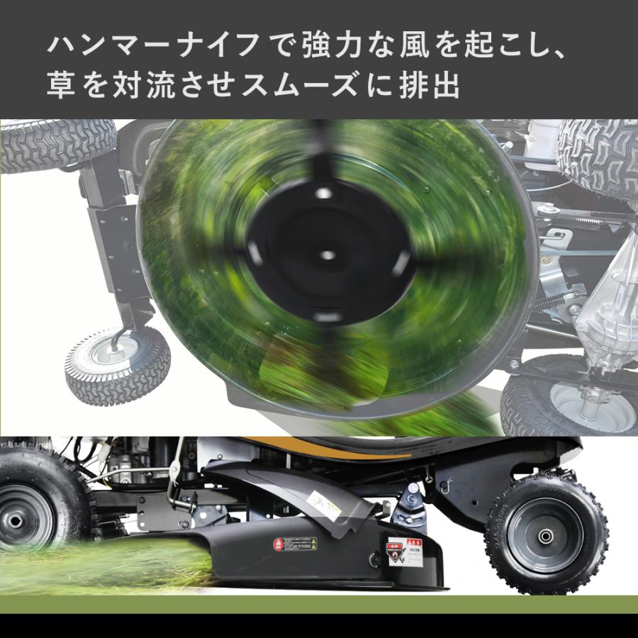 HAIGE（ハイガー） エンジン式乗用草刈機 16馬力 刈幅76cm サイド排出