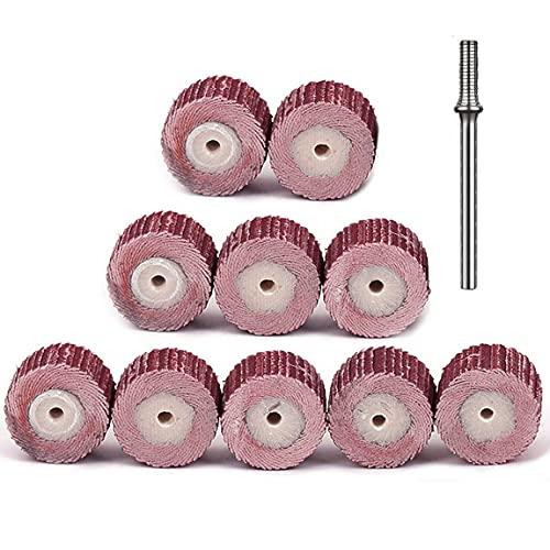 Ulyris フラップホイール【10個入り+1 シャンク 】研削ヘッド 15mmx14mmx3mm グリット80120180240