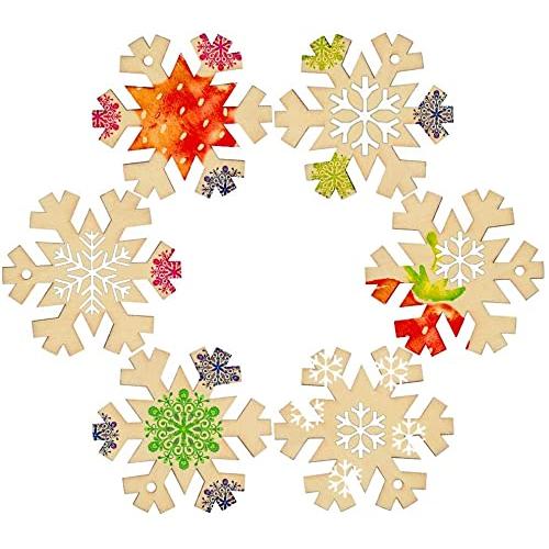 Cnong 60個入り 木製クリスマスツリー飾り クリスマス Cnong 60個入り 木製クリスマスツリー飾り クリスマス