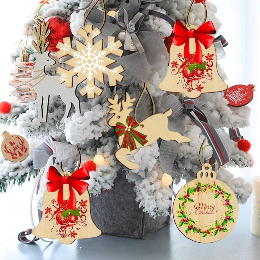 Cnong 60個入り 木製クリスマスツリー飾り クリスマス Cnong 60個入り 木製クリスマスツリー飾り クリスマス