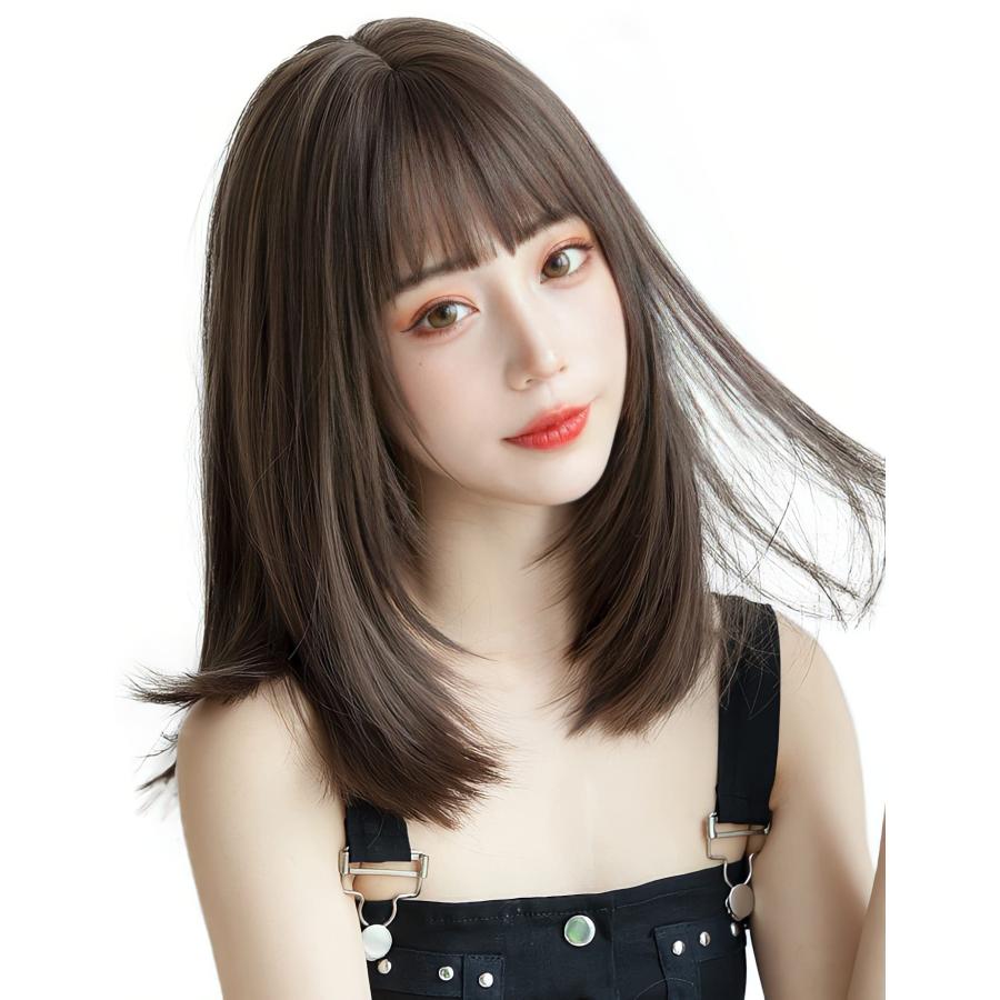Limakara 人工毛 ウィッグ ミディアム ストレート自然 カツラ Limakara 人工毛 ウィッグ ミディアム ストレート自然 カツラ